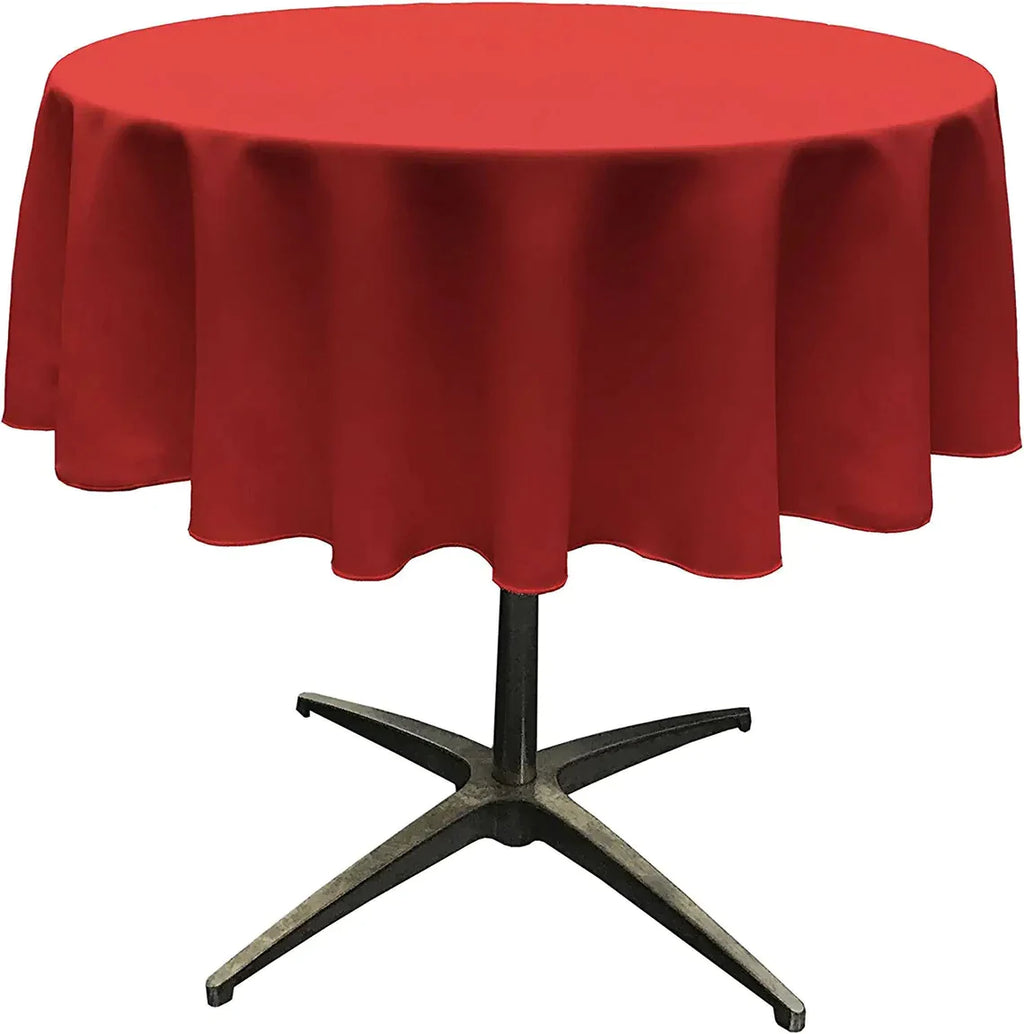Round Polyester Poplin 58" Washable Tablecloth, Stain and Wrinkle Resistant Table Cover, Fabric Table Cloth for Dinning, Kitchen, Party