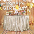 CHAMPAGNE - Sequin Tablecloth Round Glitter Round Table Cover Metallic Sequence Table Cloth for Birthday Party Baby Shower Wedding