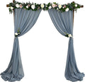 Backdrop Chiffon Curtains - DUSTY BLUE - 2 Panel Chiffon Backdrop Curtain Sheer Curtains Wedding Arch Draping Fabric for Party