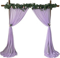Backdrop Chiffon Curtains - LAVENDER - 2 Panel Chiffon Backdrop Curtain Sheer Curtains Wedding Arch Draping Fabric for Party