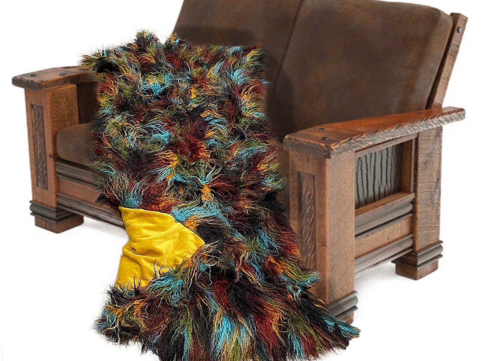 MONGOLIAN - Multi Color Long Pile/Mongolian Faux Fur Fabric - For Blankets Fashion Clothing Coats - Scarfs Rugs Crafts Decor - By Yard