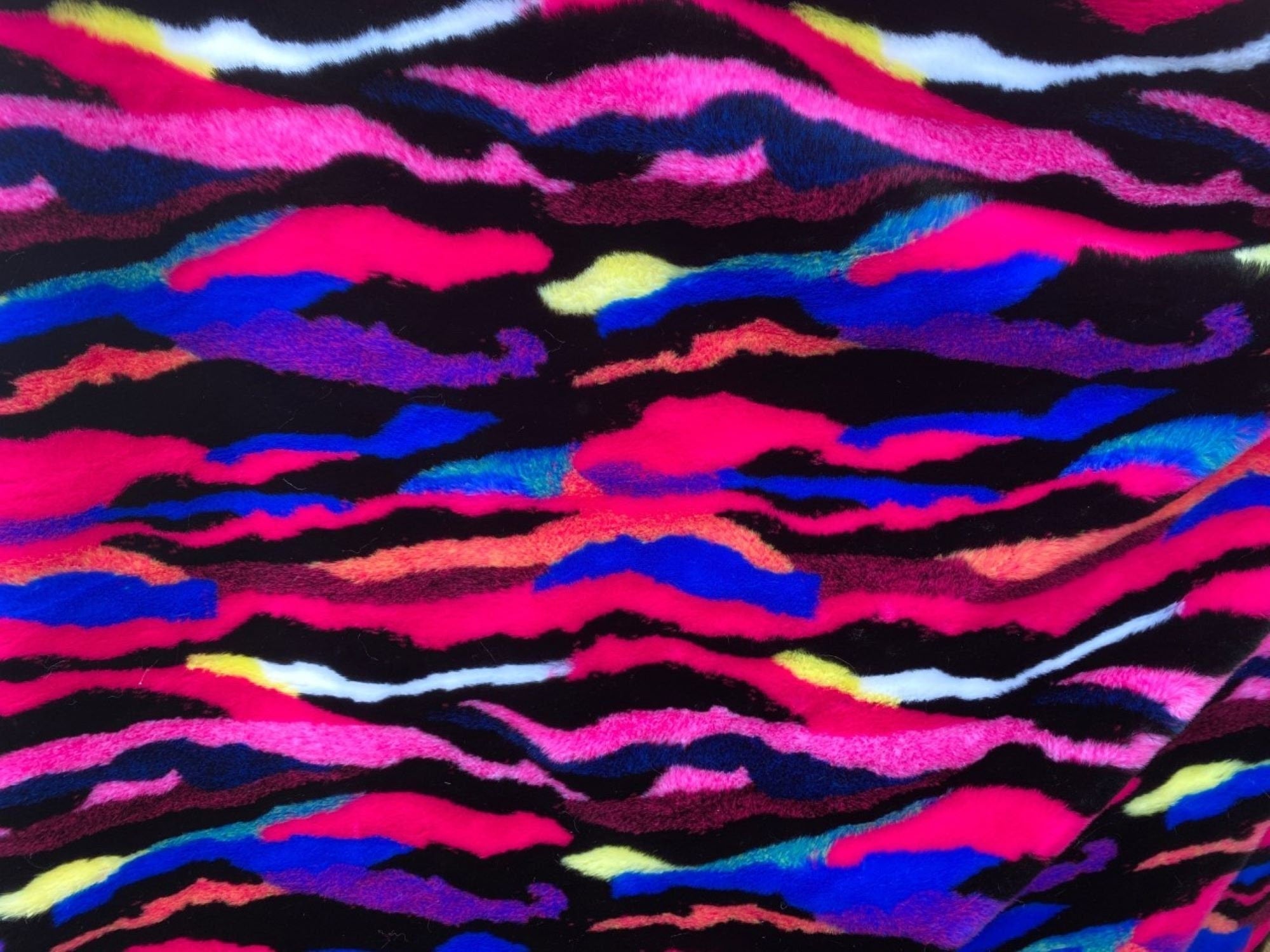 RAINBOW WAVE - Multi Color Costume Coat Fabric - Sold By Yard - For Blankets Fashion Clothing Coats - Scarfs Rugs Crafts Decor