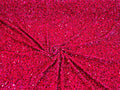 5mm Sequins on a Stretch Velvet 2-Way Stretch Sold By The Yard. Fuchsia