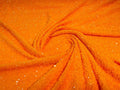 5mm Sequins on a Stretch Velvet 2-Way Stretch Sold By The Yard. Bright Orange