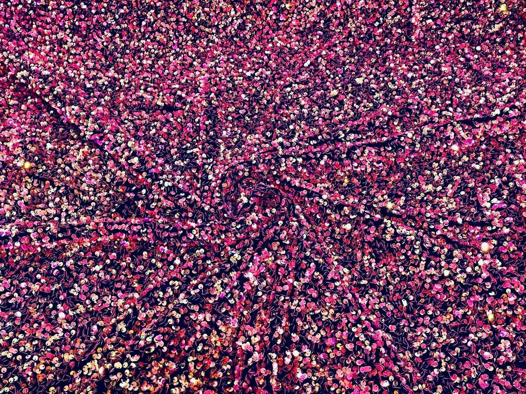 5mm Sequins on a Stretch Velvet 2-Way Stretch Sold By The Yard. Clear Fuchsia Gold For Prom Dress Evening Wedding Bridal Gowns
