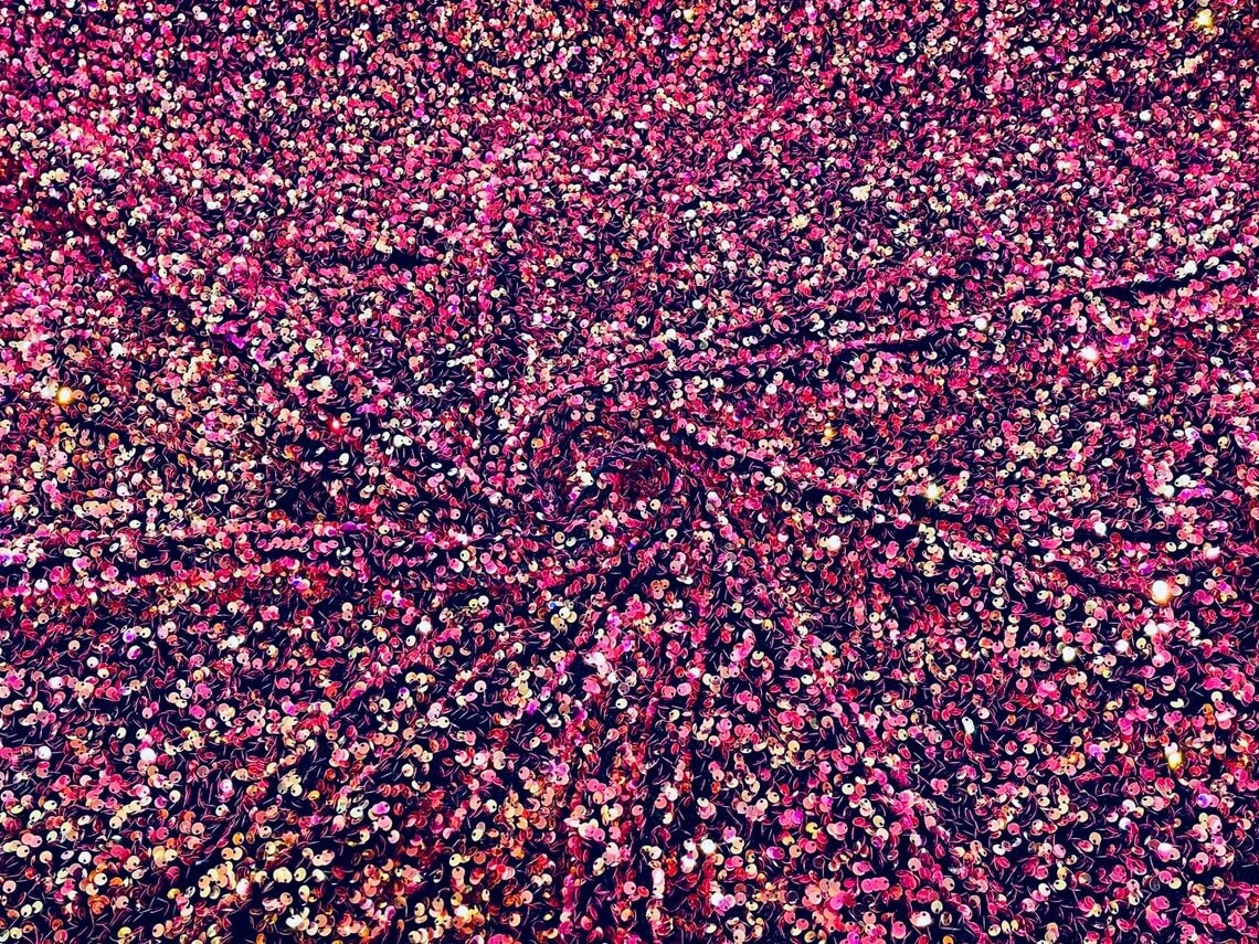 5mm Sequins on a Stretch Velvet 2-Way Stretch Sold By The Yard. Clear Fuchsia Gold For Prom Dress Evening Wedding Bridal Gowns