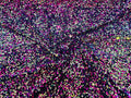 5mm Sequins on a Stretch Velvet 2-Way Stretch Sold By The Yard. Fuchsia Gold