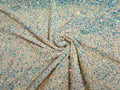 5mm Sequins on a Stretch Velvet 2-Way Stretch Sold By The Yard. Clear Iridescent