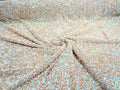 5mm Sequins on a Stretch Velvet 2-Way Stretch Sold By The Yard. Aqua White Iridescent For Prom Dress Evening Wedding Bridal Gowns