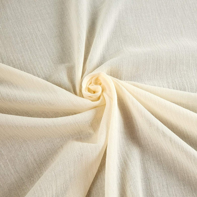 Cotton Gauze Fabric 100% Cotton 48/50" inches Wide Crinkled Lightweight Sold by The Yard.