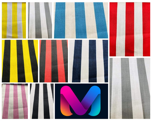 1" Stripe Poly Cotton Fabric Sold By The Yard.