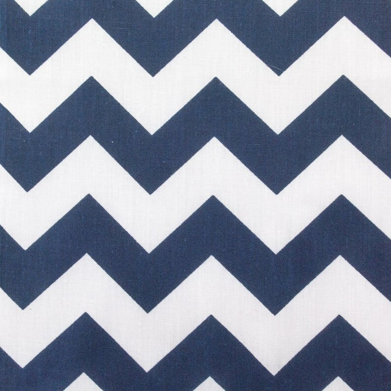 1 Inch Chevron Zig Zag Poly Cotton Fabric - Sold By The Yard