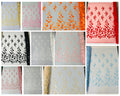 3D Beaded Floral Corded Flower Lace Fabric -- Embroidery on a Mesh Lace Fabric By The Yard
