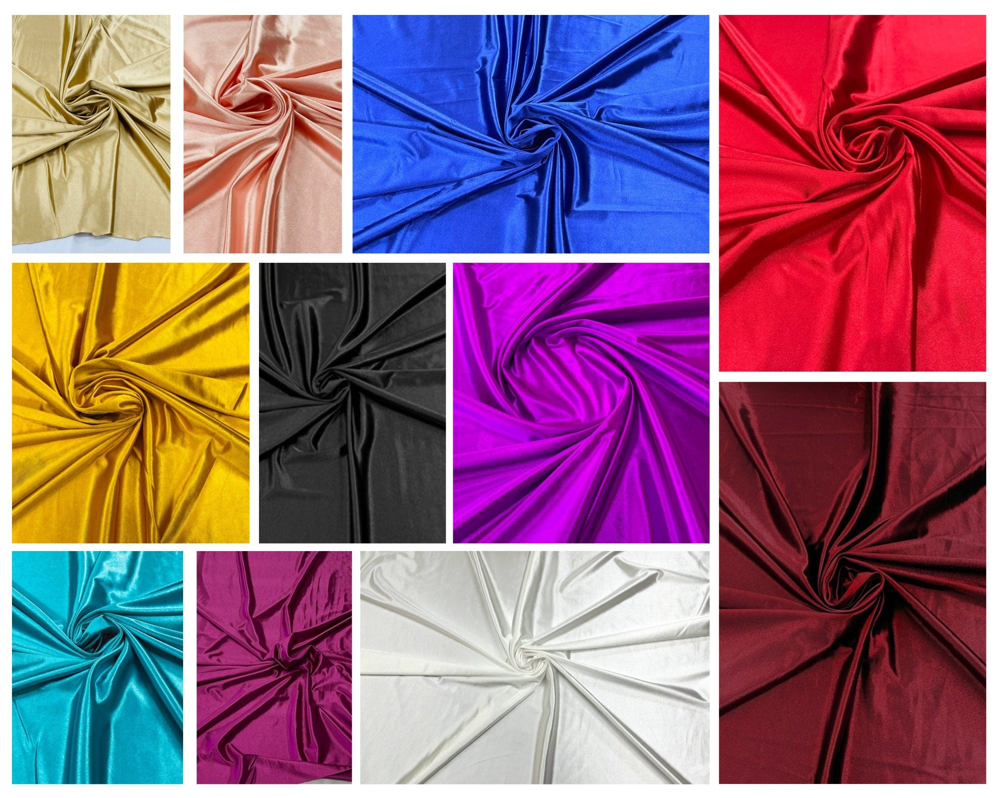 Shiny Polyester Spandex Fabric Stretch 58" Wide Sold by The Yard.