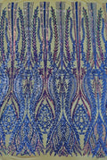 Shark Tail Fashion Design with Sequins Embroider on a 4 Way Stretch Mesh Fabric-Sold by The Yard. Lavender
