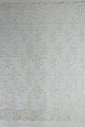 Corded Floral Design Embroidery On a Mesh Lace With Sequins and Cord-Dresses-Fashion-Prom-Nightgown-Sold By The Yard White