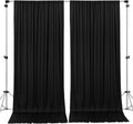 Polyester Backdrop Drapes Curtains 2 Panels with Rod Pockets - Wedding Ceremony Party Home Window Decorations - Black