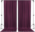 Polyester Backdrop Drapes Curtains 2 Panels with Rod Pockets - Wedding Ceremony Party Home Window Decorations - Eggplant