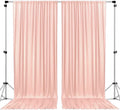 Polyester Backdrop Drapes Curtains 2 Panels with Rod Pockets - Wedding Ceremony Party Home Window Decorations - Blush Pink