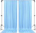 Polyester Backdrop Drapes Curtains 2 Panels with Rod Pockets - Wedding Ceremony Party Home Window Decorations - Lt Blue