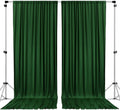 Polyester Backdrop Drapes Curtains 2 Panels with Rod Pockets - Wedding Ceremony Party Home Window Decorations - Hunter