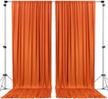 Polyester Backdrop Drapes Curtains 2 Panels with Rod Pockets - Wedding Ceremony Party Home Window Decorations - Orange