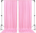 Polyester Backdrop Drapes Curtains 2 Panels with Rod Pockets - Wedding Ceremony Party Home Window Decorations - Pink