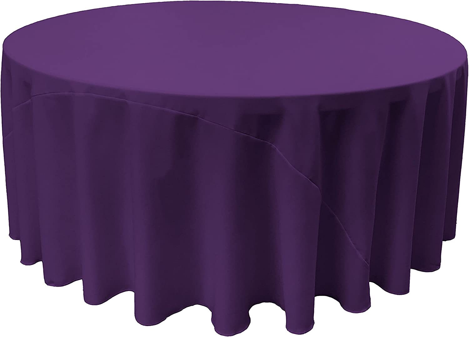 120" Inch Seamless Round Polyester Cloth Fabric Linen Tablecloth - Wedding Reception Restaurant Banquet Party - Machine Washable
