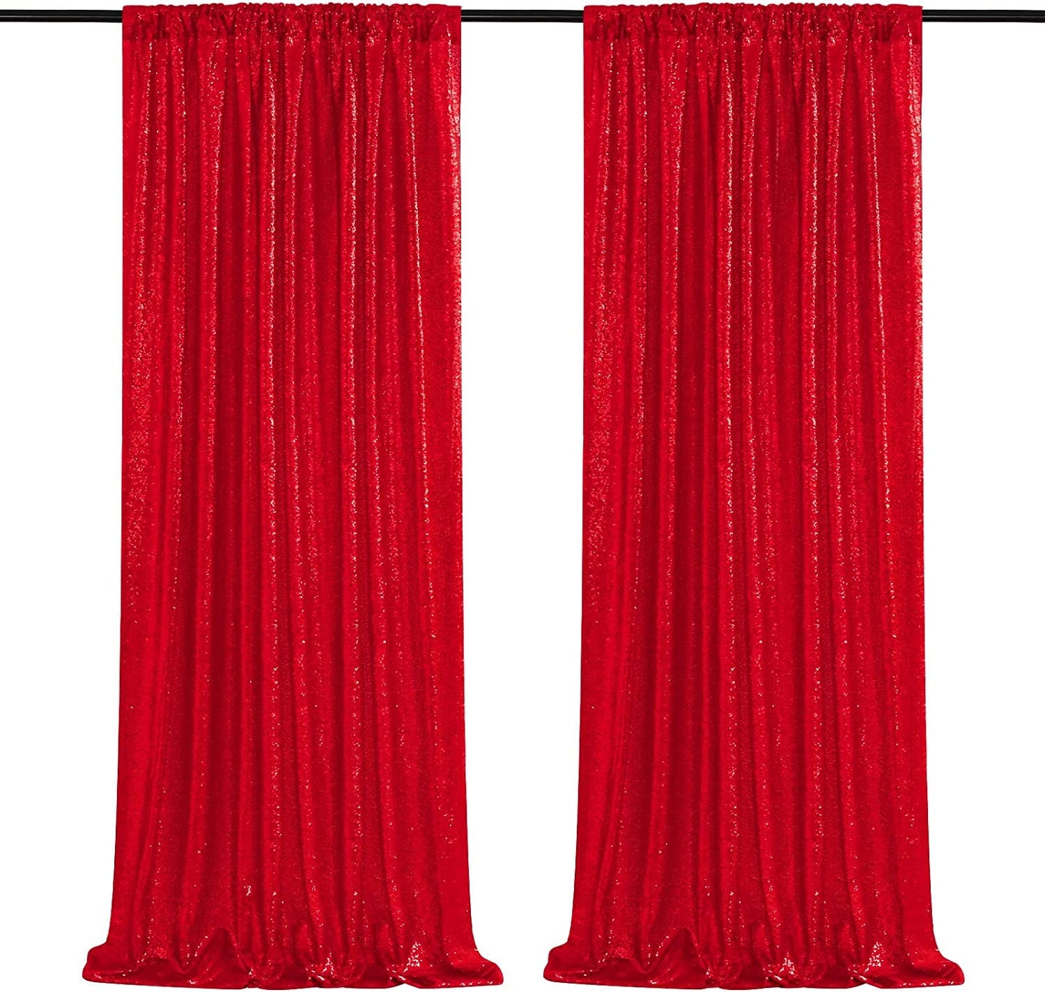 Sequin Backdrop 2 Panels 4FTx9FT Christmas Party Backdrop Curtains Glitter Photo Background for Wedding Baby Shower Stage Decorations
