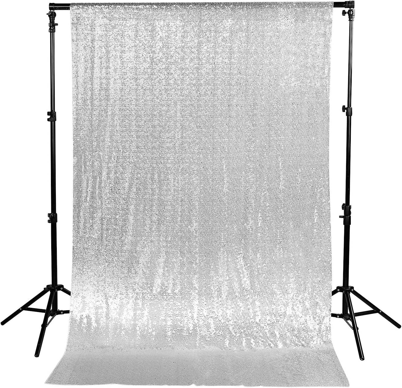 Sequin Backdrop 1 Panel 4FTx9FT Christmas Party Backdrop Curtains Glitter Photo Background for Wedding Baby Shower Stage Decorations