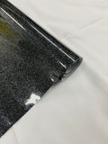 Shiny Sparkle Glitter Vinyl, Faux Leather PVC-Upholstery Craft Fabric Sold by The Yard. Black