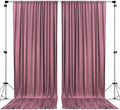 Polyester Backdrop Drapes Curtains 2 Panels with Rod Pockets - Wedding Ceremony Party Home Window Decorations - Dusty Rose