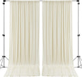 Polyester Backdrop Drapes Curtains 2 Panels with Rod Pockets - Wedding Ceremony Party Home Window Decorations - Ivory