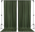 Polyester Backdrop Drapes Curtains 2 Panels with Rod Pockets - Wedding Ceremony Party Home Window Decorations - Olive