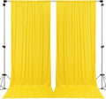 Polyester Backdrop Drapes Curtains 2 Panels with Rod Pockets - Wedding Ceremony Party Home Window Decorations - Lt Yellow