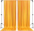 Polyester Backdrop Drapes Curtains 2 Panels with Rod Pockets - Wedding Ceremony Party Home Window Decorations - Dk Yellow