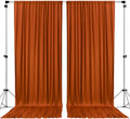Polyester Backdrop Drapes Curtains 2 Panels with Rod Pockets - Wedding Ceremony Party Home Window Decorations - Rust