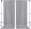 Polyester Backdrop Drapes Curtains 2 Panels with Rod Pockets - Wedding Ceremony Party Home Window Decorations - Silver