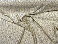 Metallic Bandanna Print on a Stretch Tricot Spandex Fabric- Sold by Yard. Light Gold