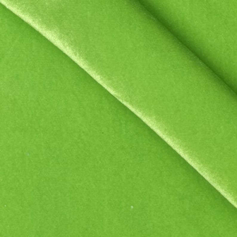 SPANDEX VELVET - Stretch Velvet Fabric for Sewing Apparel Costumes Craft, Sold By The Yard. Lime