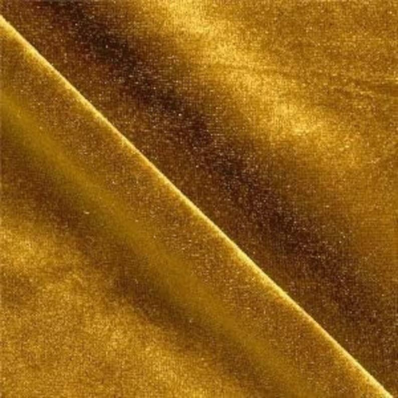 SPANDEX VELVET - Stretch Velvet Fabric for Sewing Apparel Costumes Craft, Sold By The Yard.Dk Gold
