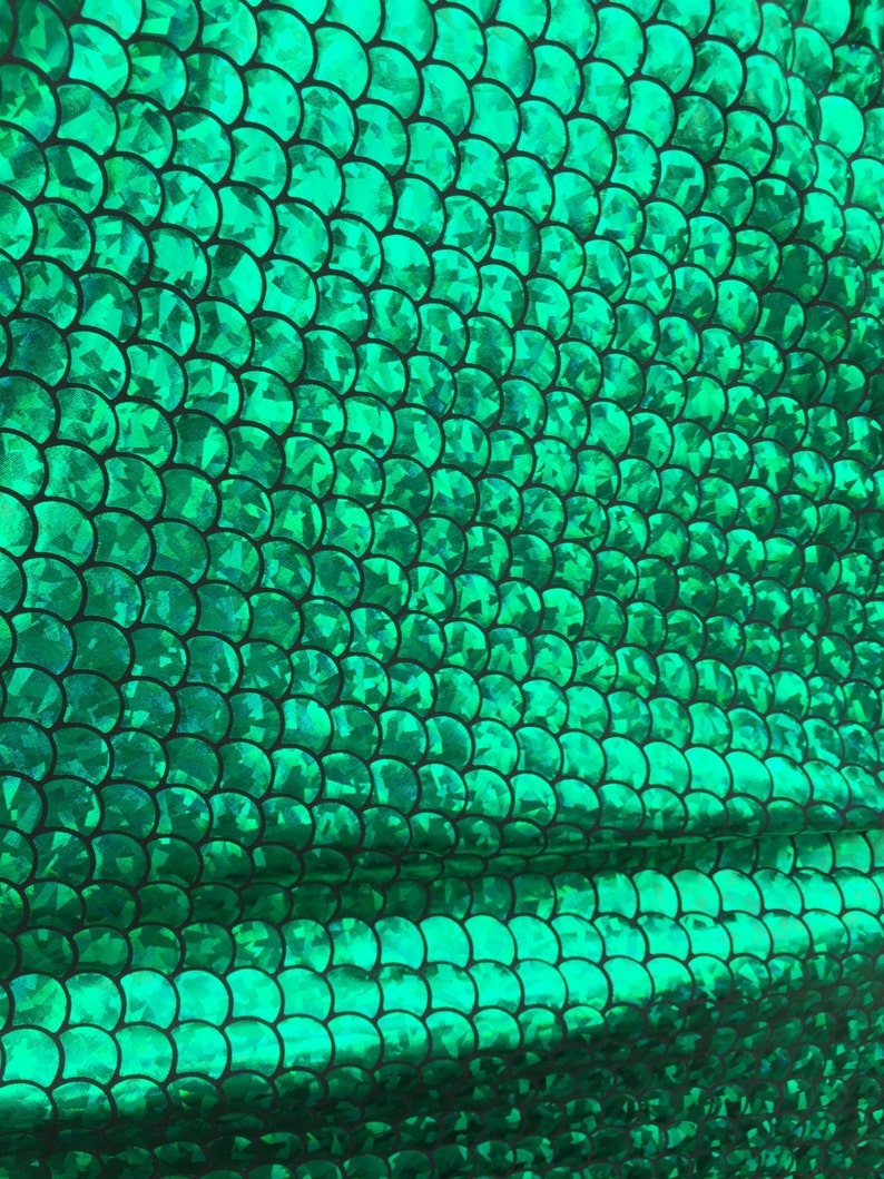 Brilliant Green Mermaid Scales 3/4" inch, 60" Inch Fabric, Sold By The Yard