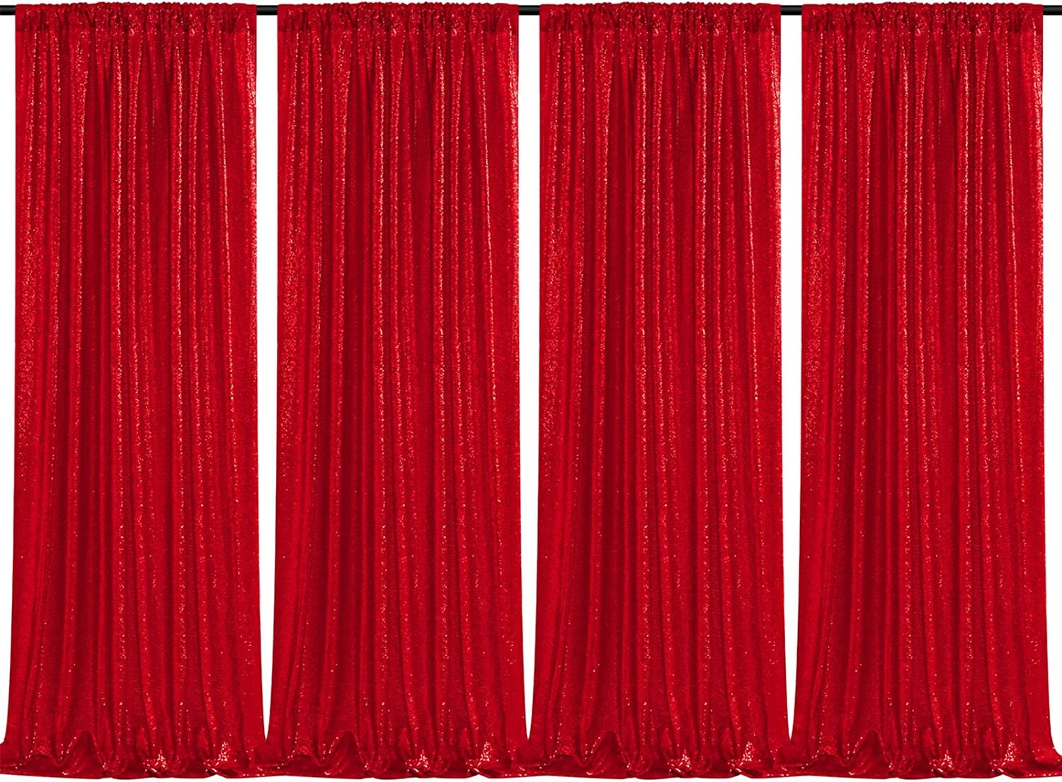 Sequin Backdrop 4 Panels 4FTx9FT Christmas Party Backdrop Curtains Glitter Photo Background for Wedding Baby Shower Stage Decorations