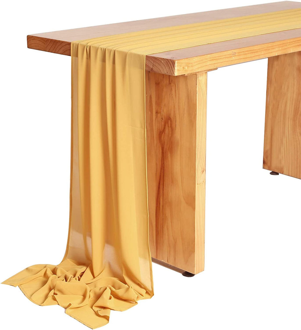Chiffon Table Runner 2 Pack Elegant Sheer Table Runner 29"X10ft Long Rustic Table Runners for Wedding Bridal Shower Table