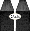4 Pack -- Black Table Runners - Sequin Table Runner Glitter Table Runner for Birthday Party, Supplies Decorations ( 4 Pack )