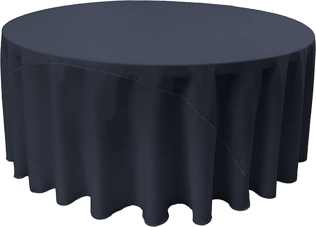 120" Inch Seamless Round Polyester Cloth Fabric Linen Tablecloth - Wedding Reception Restaurant Banquet Party - Machine Washable