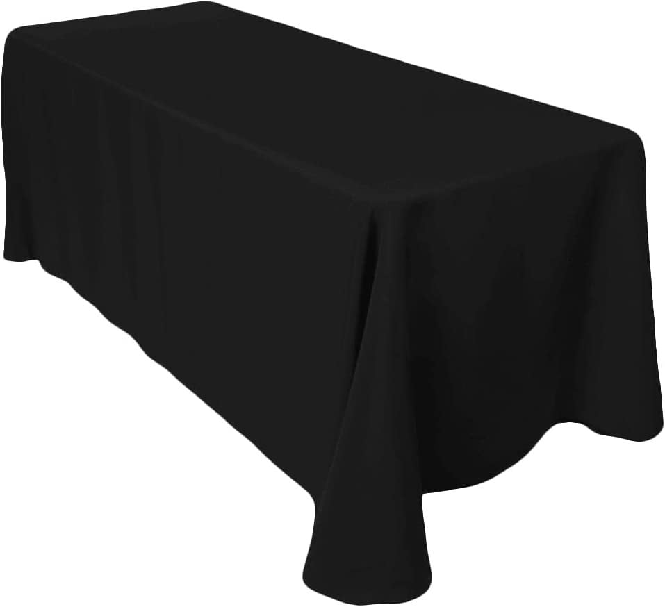 96" Rectangular Polyester Poplin Washable Tablecloth, Stain and Wrinkle Resistant Table Cover Fabric Table Cloth for Dinning, Kitchen, Party