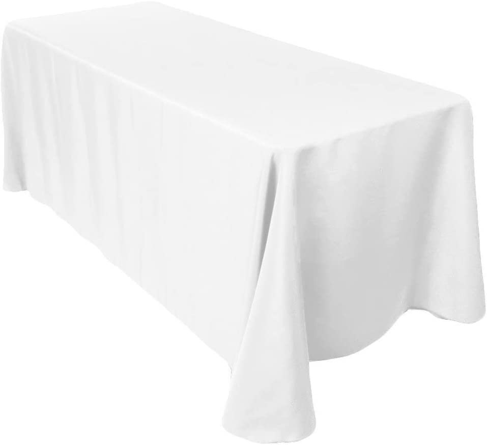 96" Rectangular Polyester Poplin Washable Tablecloth, Stain and Wrinkle Resistant Table Cover Fabric Table Cloth for Dinning, Kitchen, Party
