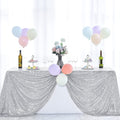Silver Glitz Sequin Rectangular Tablecloth / Table Covers Decorations for Birthday Party Supplies Event Wedding Table Skirt Decor