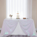 White Iridescent Glitz Sequin Rectangular Tablecloth Table Covers Decorations for Birthday Party Supplies Event Wedding Table Skirt Decor